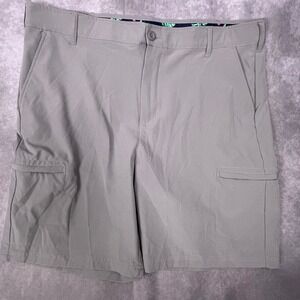 Birdie Bound Golf Shorts Mens 38 Grey Performance Stretch Tropical Trim